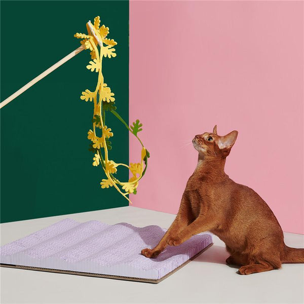 Flower Blooming Cat Teaser Wands Set