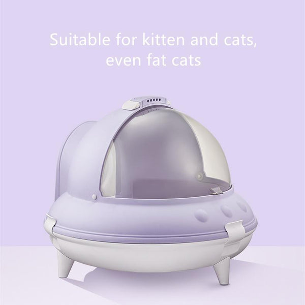 Spaceship Shaped Cat Litter Box