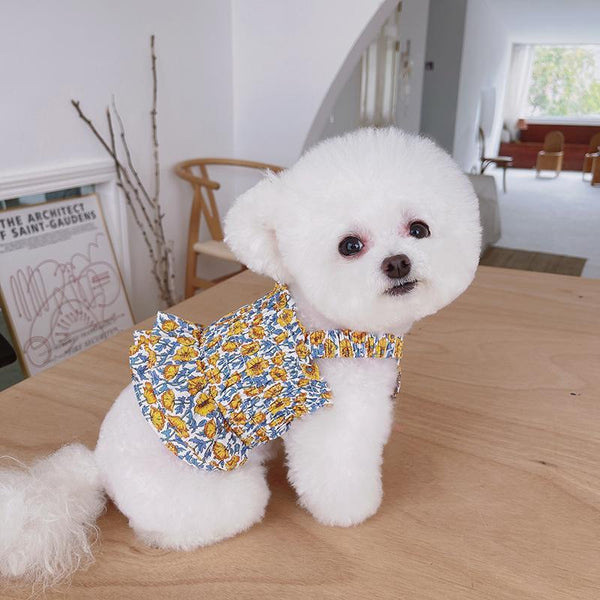 Adorable Puppy Dog Floral Dress