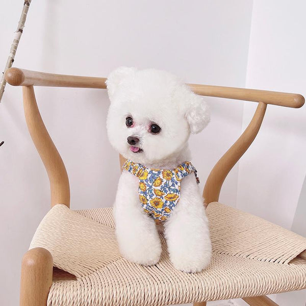 Adorable Puppy Dog Floral Dress