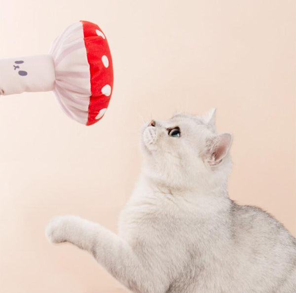 Mushroom Shaped Catnip Toy Pillow