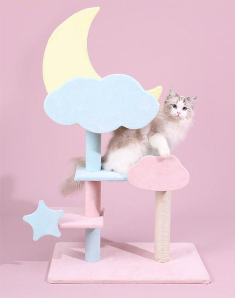 Starry Sky Cat Climbing Tree