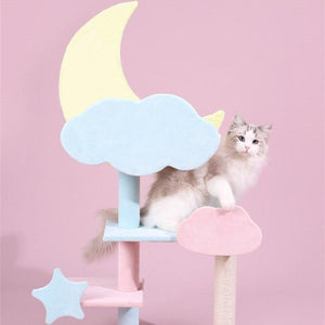 Starry Sky Cat Climbing Tree