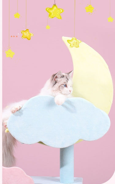 Starry Sky Cat Climbing Tree