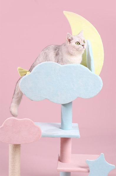 Starry Sky Cat Climbing Tree