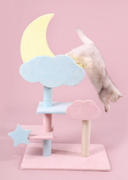 Starry Sky Cat Climbing Tree