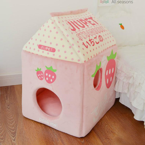 Kawaii Style Winter Closed Cat House