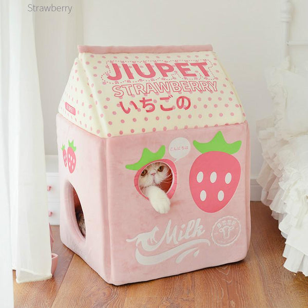 Kawaii Style Winter Closed Cat House