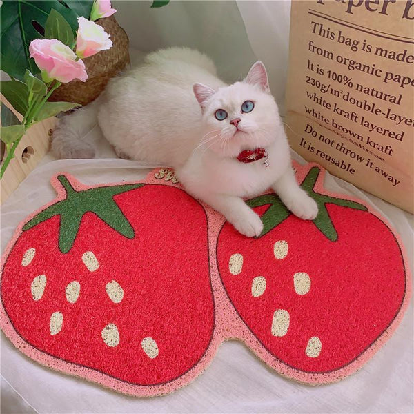 Peach shaped Cat Litter Mat