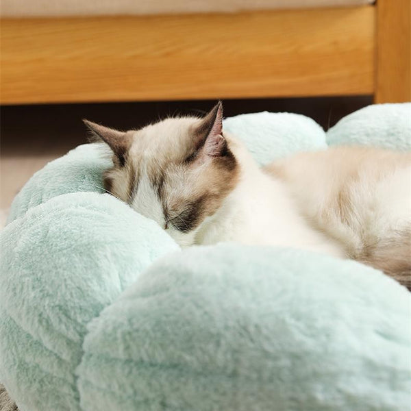 Flower Shaped Plush Cat Mat Bed