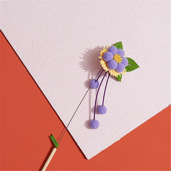 Flower Blooming Cat Teaser Wands Set