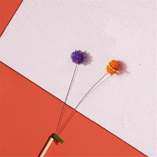 Flower Blooming Cat Teaser Wands Set