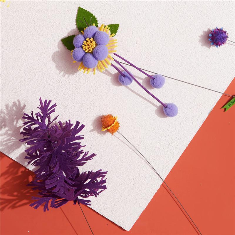 Flower Blooming Cat Teaser Wands Set