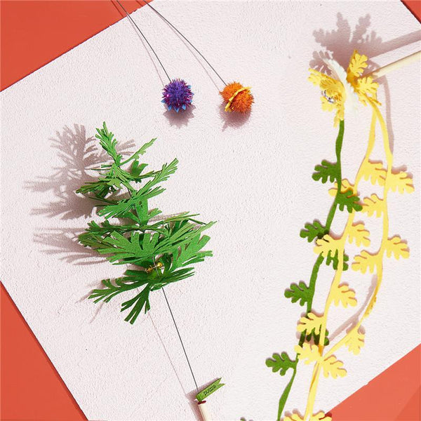 Flower Blooming Cat Teaser Wands Set